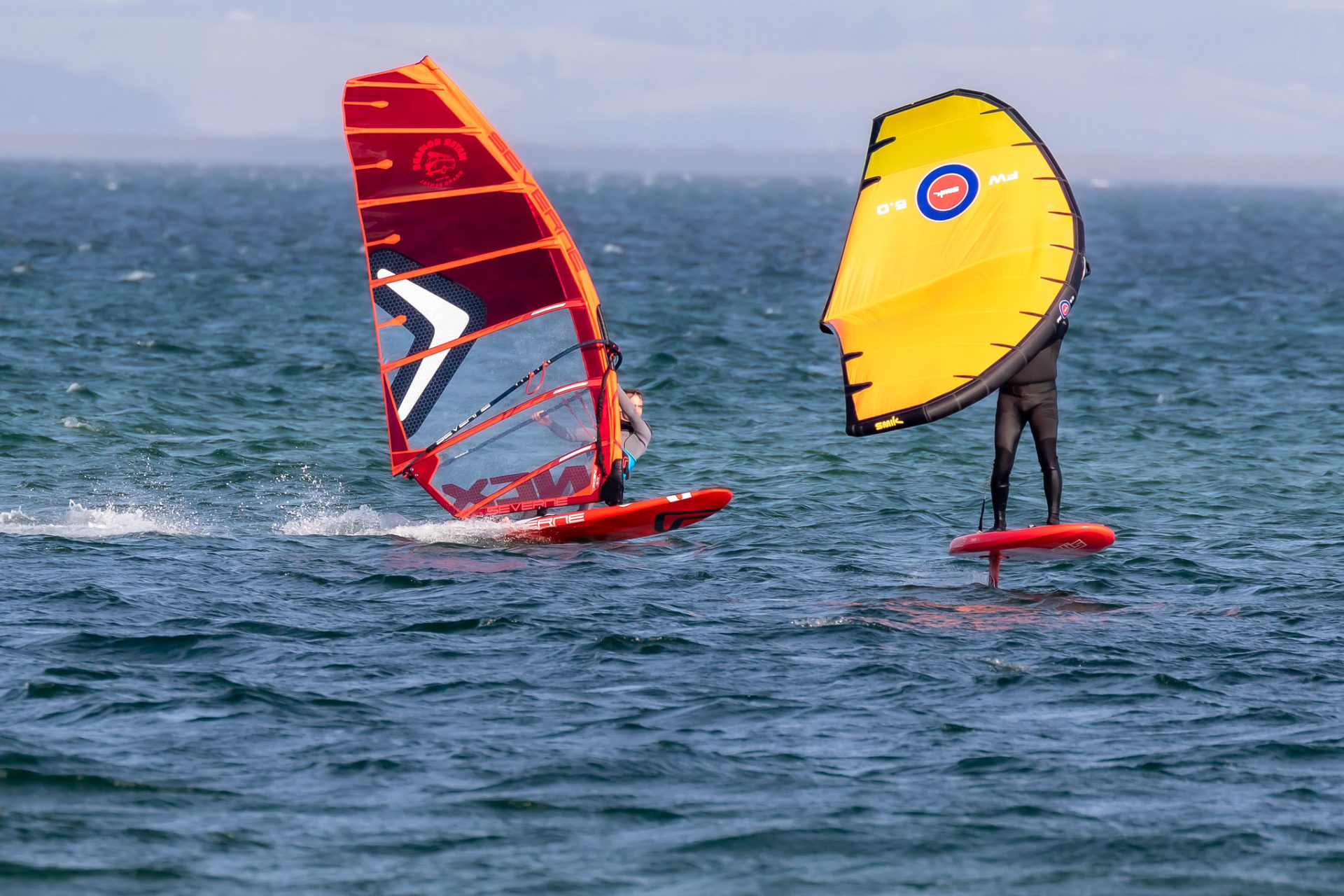 Windsurfer and Wingfoiler in Northland New Zealand