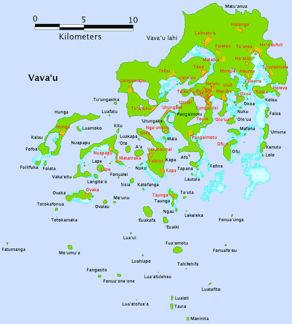 Map Vava'u