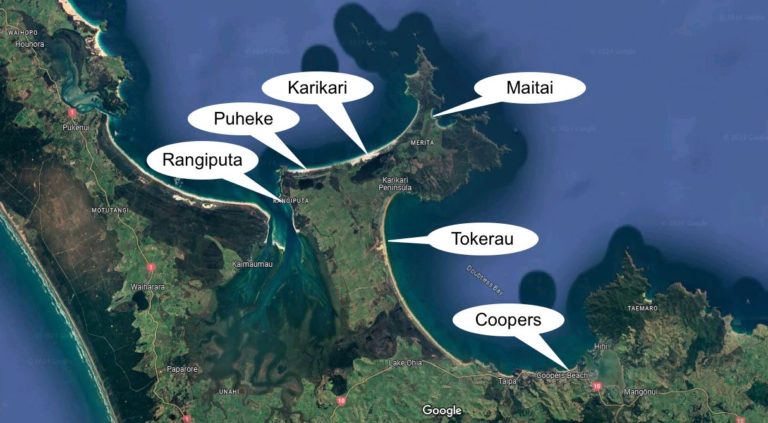 Map of Doubtless Bay, Northland