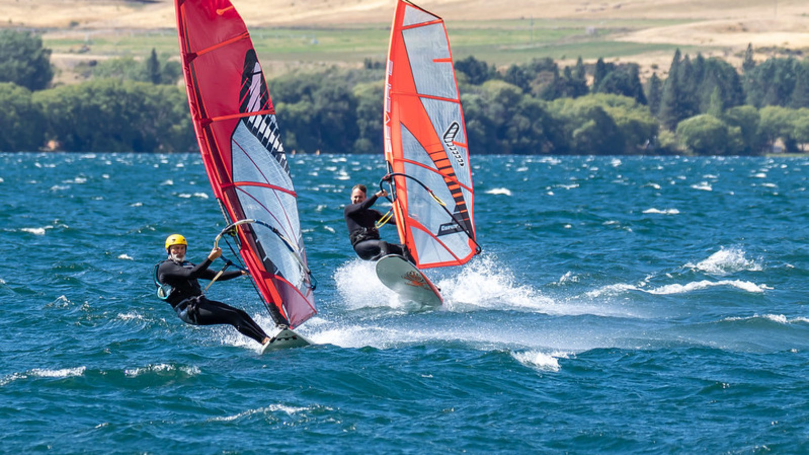 Two Windsurfers powered up on Lake Aviemore